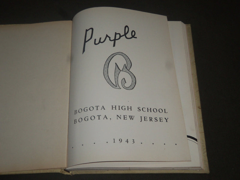 1943 THE PURPLE BOGOTA HIGH SCHOOL YEARBOOK - NEW JERSEY - PHOTOS - YB 959