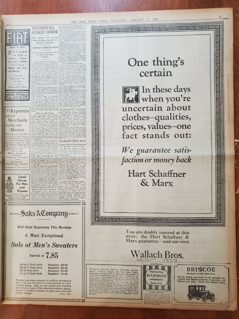 1921 JANUARY 13 NEW YORK TIMES-FRENCH CABINET OVERTHROWN 463 VOTES TO 125-NT809