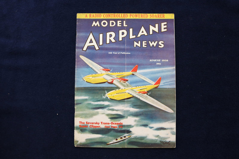 1938 AUG MODEL AIRPLANE NEWS MAGAZINE - SEVERSKY SUPER CLIPPER COVER - E 11633