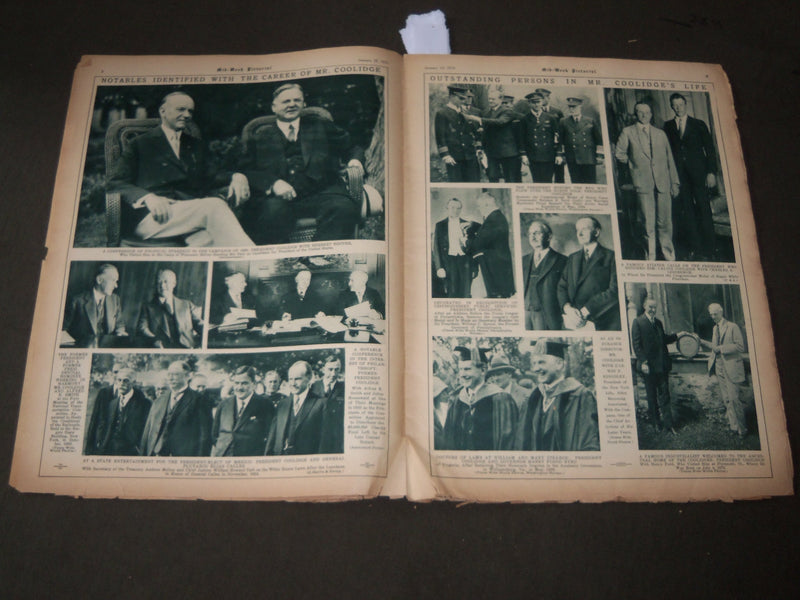 1933 JANUARY 14 MID-WEEK PICTORIAL MAGAZINE SECTION - CALVIN COOLIDGE - J 3209