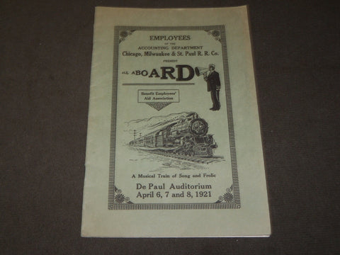 1921 APRIL ALL ABOARD PROGRAM - ACCOUNTING DEPT CHICAGO - MILWAUKEE - J 3492