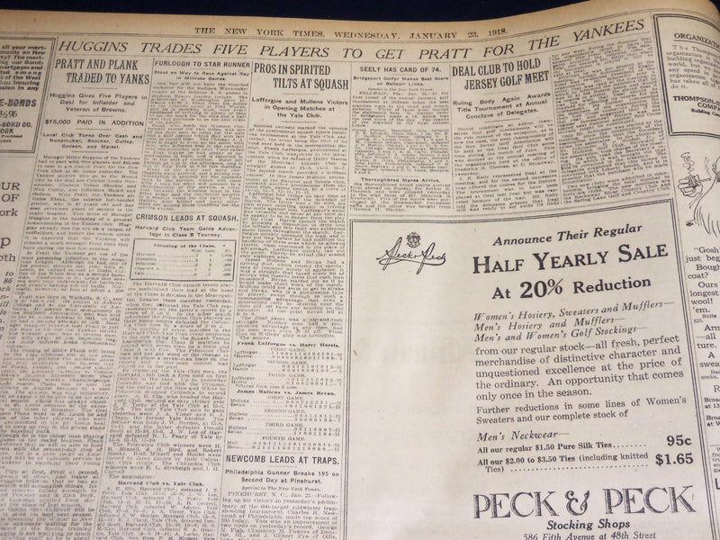 1918 JANUARY 23 NEW YORK TIMES - SENATE READY FOR WAR CABINET FIGHT - NT 7939