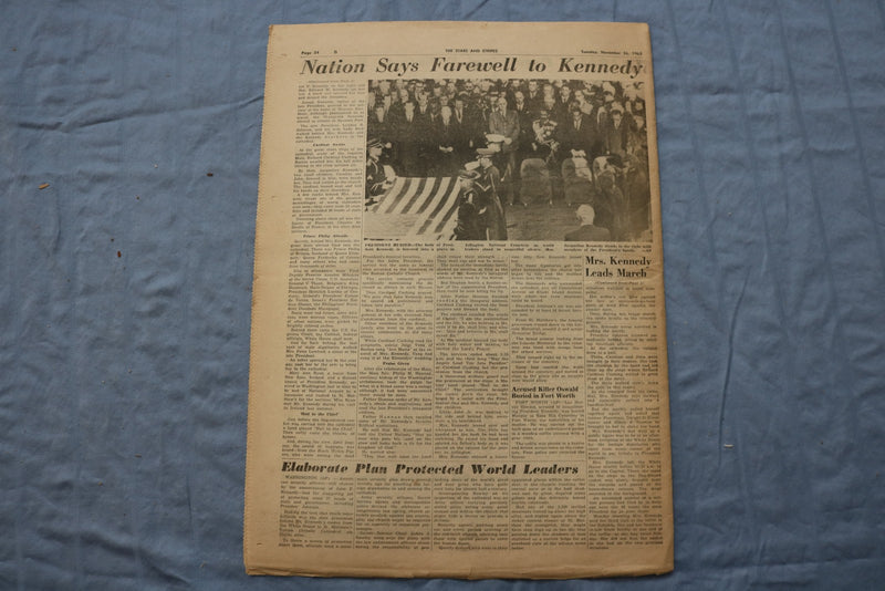 1963 THE STARS AND STRIPES NEWSPAPER-PRESIDENT KENNEDY SLAIN- LOT OF 2 - NP 9206