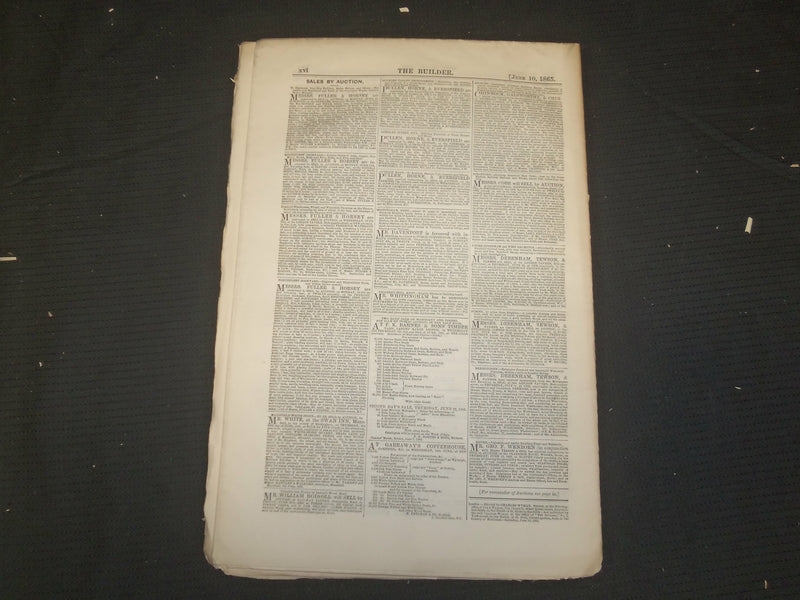 1865 JUNE 10 THE BUILDER ARCHITECT MAGAZINE - ILLUSTRATIONS - ST 415R