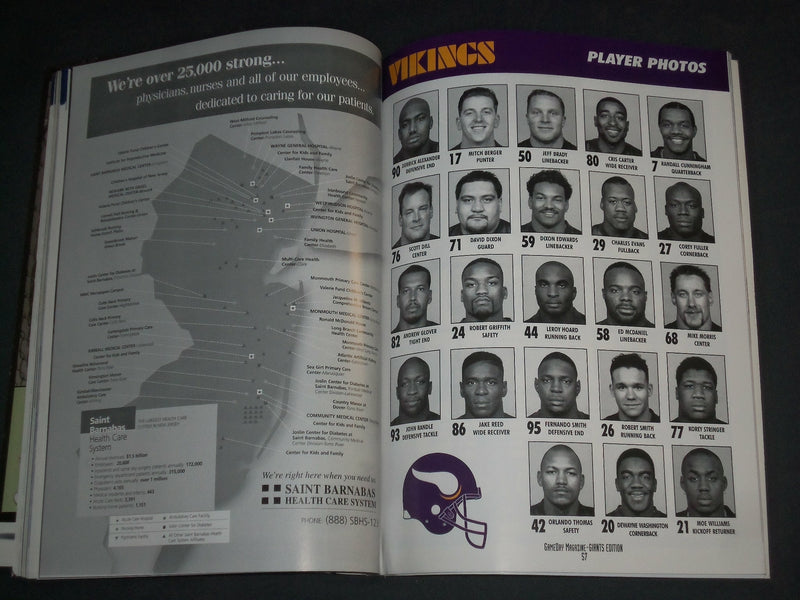 1997 DECEMBER 27 GAMEDAY PROGRAM - NFC WILD CARD GAME- GIANTS VS VIKINGS- B 6468