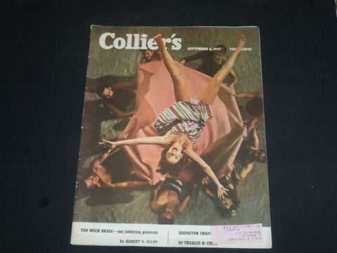1947 SEP 6 COLLIER'S MAGAZINE - GREAT ILLUSTRATIONS, ARTICLES & ADS - SP 7835