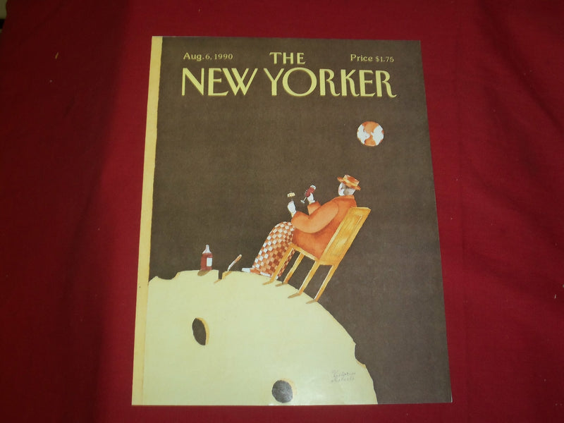 1990 AUGUST 6 NEW YORKER MAGAZINE FRONT COVER ONLY - GREAT ART FOR FRAMING
