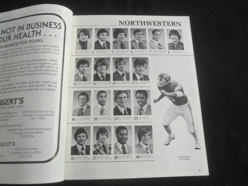 1977 OCTOBER 22 FOOTBALL PROGRAM- NORTHWESTERN UNIV VS PENN STATE UNIV - B 5533Z