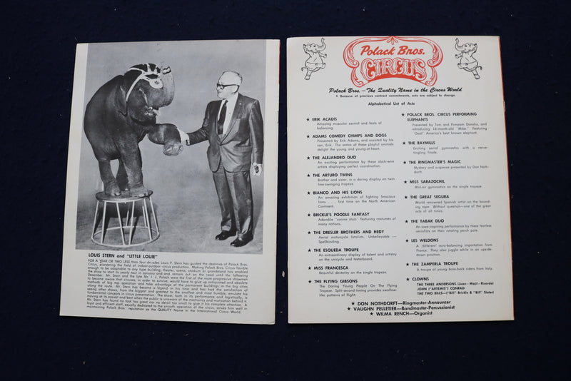 1958-1973 POLLACK BROS. CIRCUS PROGRAMS - LOT OF 17 - O 3639