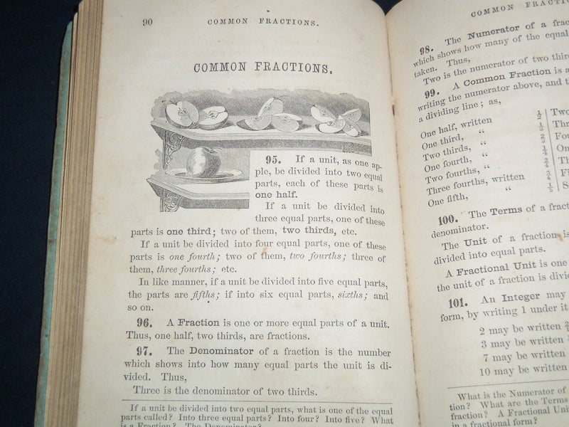 1873 GREENLEAF'S NEW ELEMENTARY ARITHMETIC VOLUME BENJAMIN GREENLEAF - KD 4814Y
