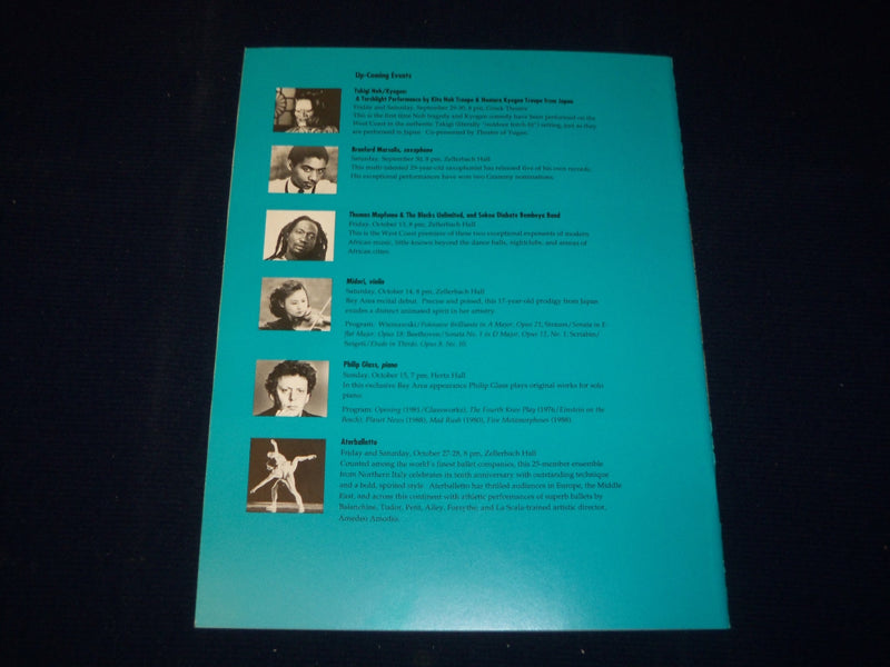1989 SEPTEMBER 16-24 CELEBRATING MERCE CUNNINGHAM PROGRAM - BERKELEY - J 5120