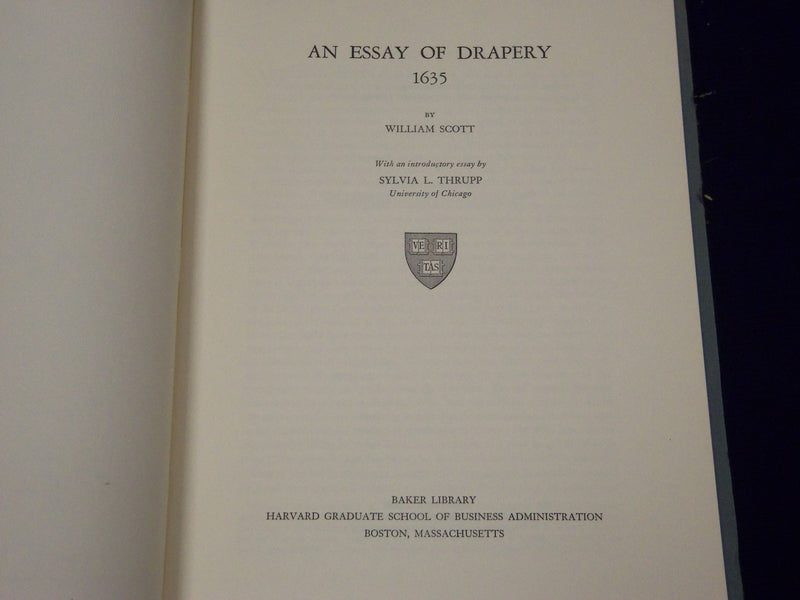 1923 AN ESSAY OF DRAPERY 1635 BY WILLIAM SCOTT SOFTCOVER BOOK - KD 3563
