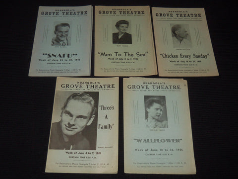 1945 NUANGOLA'S GROVE THEATRE PROGRAMS LOT OF 5 - NUANGOLA, PA - K 709