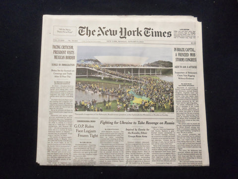 2023 JAN 9 NEW YORK TIMES - IN BRAZIL CAPITAL, A FRENZIED MOB STORMS CONGRESS
