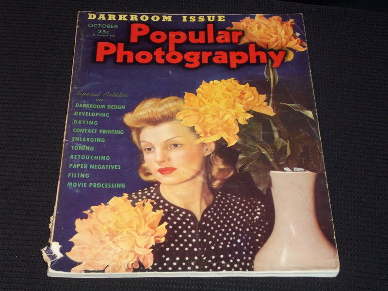 1941 OCTOBER POPULAR PHOTOGRAPHY MAGAZINE - DARKROOM ISSUE FRONT COVER - E 6371