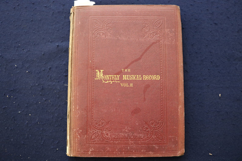 1872-1873 THE MONTHLY MUSICAL RECORD BOUND VOLUMES II & III - KD 9552