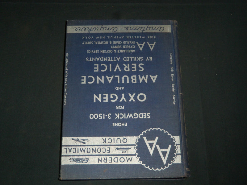 1938 MEDICAL DIRECTORY OF NEW YORK - NEW JERSEY - CONNECTICUT BOOK - KD 5472