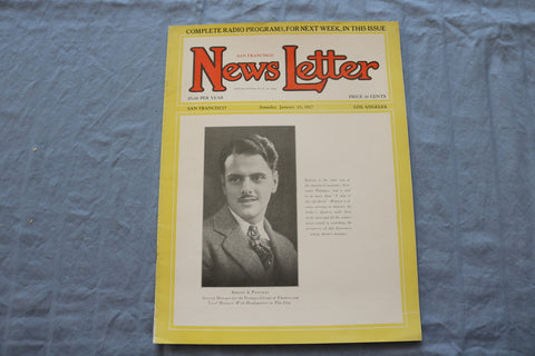 1927 JAN 15 SAN FRANCISCO NEWS LETTER MAGAZINE - RODNEY A. PANTAGES - ST 5509H