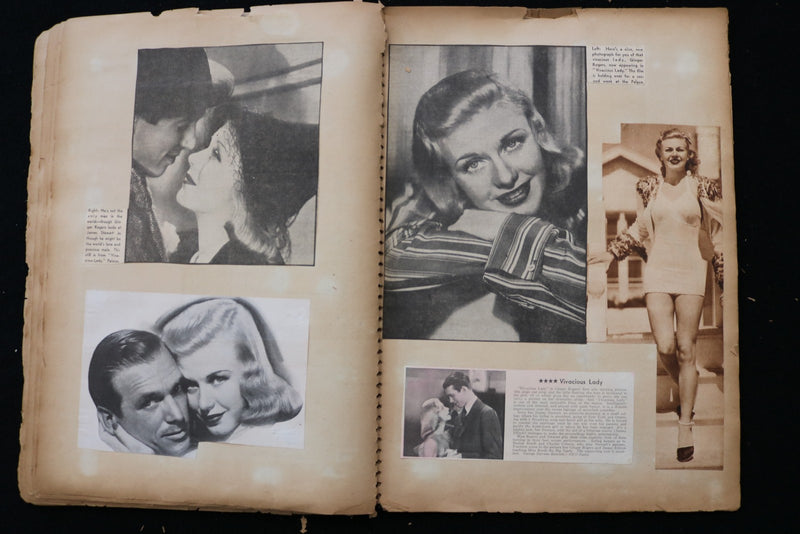 1930'S MOVIE STARS SCRAPBOOK - GINGER ROGERS - MYRNA LOY-DEANNA DURBIN - E 24887