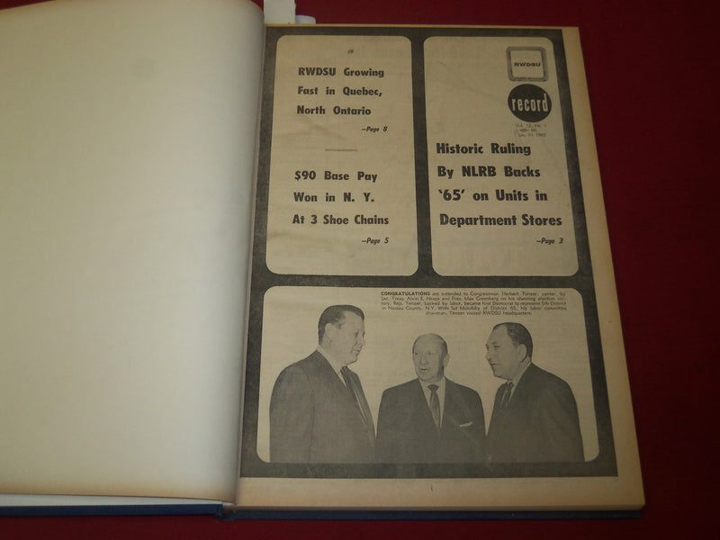 1965 RWDSU RECORD NEWSPAPER BOUND VOLUME NO. 12 - RETAIL - WHOLESALE - R 15M
