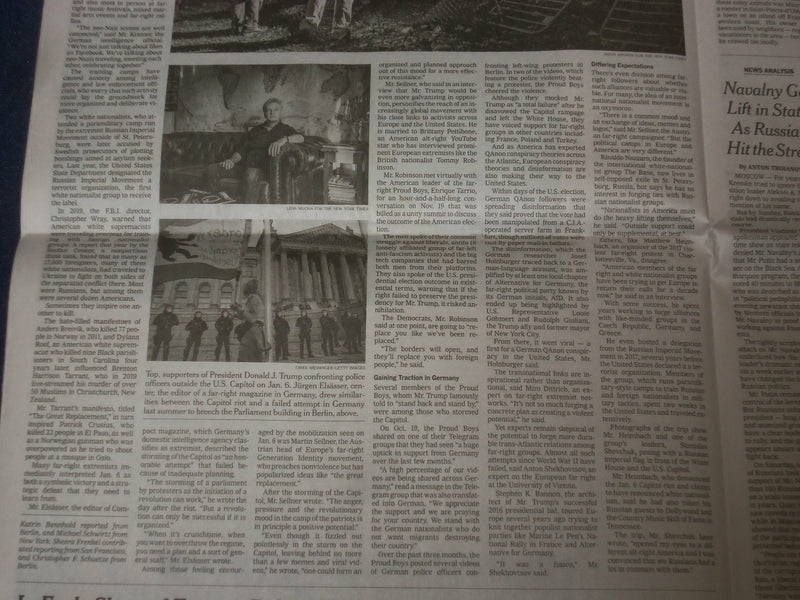 2021 JAN 25 NEW YORK TIMES- GLOBAL FAR RIGHT SENSES POTENTIAL IN RIOT AT CAPITOL