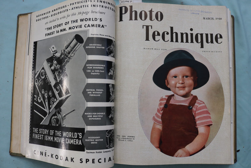 1940 PHOTO TECHNIQUE MAGAZINE BOUND VOLUME - COMPLETE YEAR - KD 9711