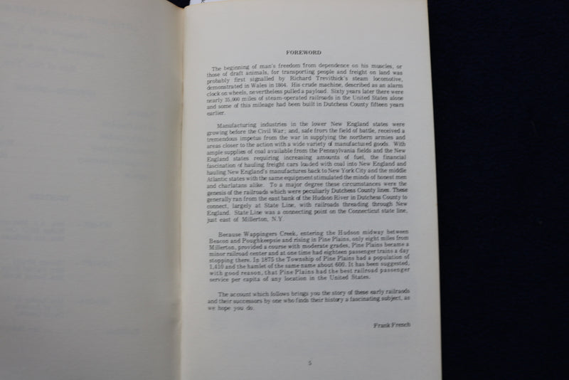1976 PINE PLAINS AND THE RAILROADS SOFTCOVER BOOK BY LYNDON A. HAIGHT - K 776