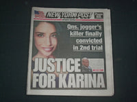 2019 APRIL 2 NEW YORK POST NEWSPAPER- JUSTICE FOR QUEEN'S JOGGER KATRINA VETRANO