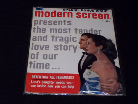 1958 JULY MODERN SCREEN MAGAZINE - LIZ & EDDIE FRONT COVER - E 14531