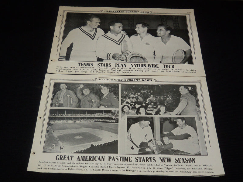 1947-1948 ILLUSTRATED CURRENT NEWS SPORTS PHOTOS - 29 PIECES - #201