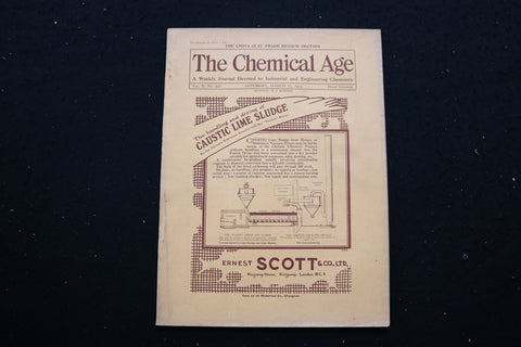 1924 MARCH 15 THE CHEMICAL AGE MAGAZINE - CAUTIC LIME SLUDGE COVER - SP 4190O