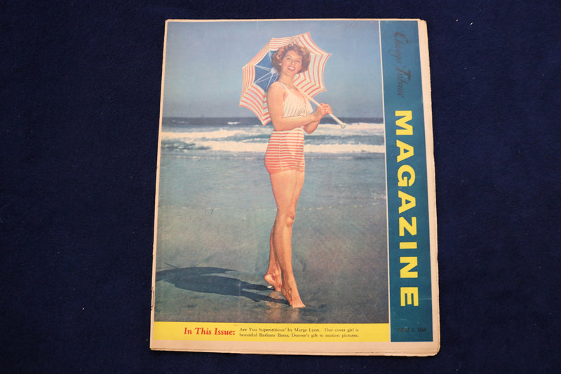 1954 AUGUST 1 CHICAGO TRIBUNE MAGAZINE - BARBARA BATES COVER - E 22155
