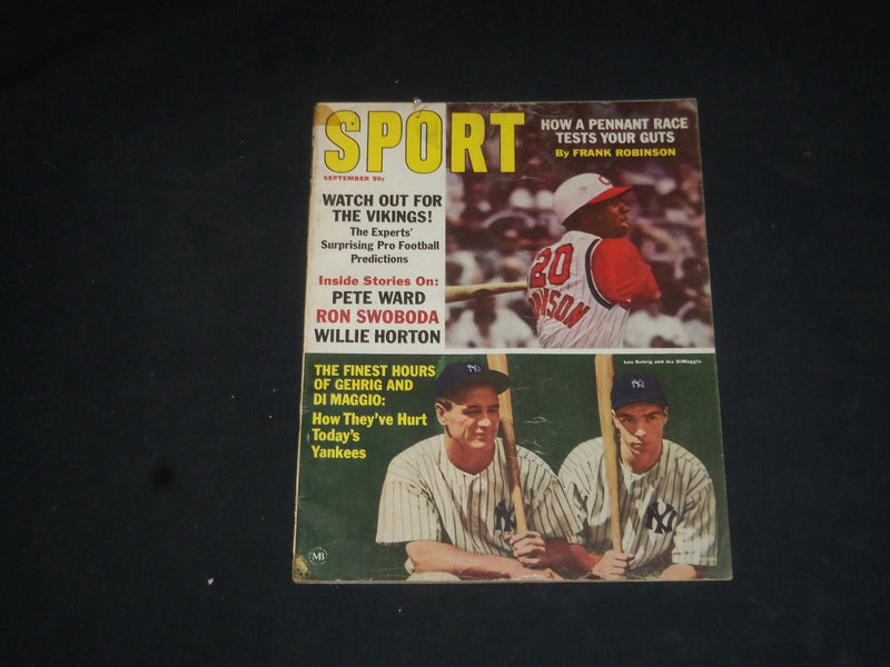 1965 SEPTEMBER SPORT MAGAZINE - F. ROBINSON, GEHRIG & DIMAGGIO COVER - SP 8515