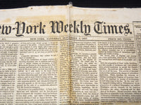 1857 SEPTEMBER 5 NEW YORK WEEKLY TIMES NEWSPAPER - POLITICS IN KANSAS - NP 8972