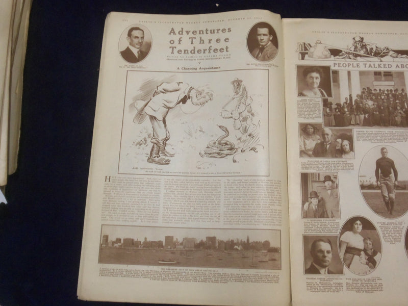 1913 OCT 23 LESLIE'S WEEKLY MAGAZINE -TROUBLE IN MEXICO - J.M. FLAGG - ST 6098