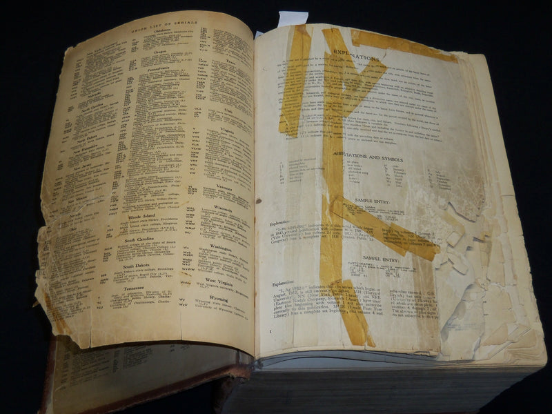 1943 UNION LIST OF SERIALS IN LIBRARIES VOLUME - 2ND EDITION - 3065 PGS- KD 5576