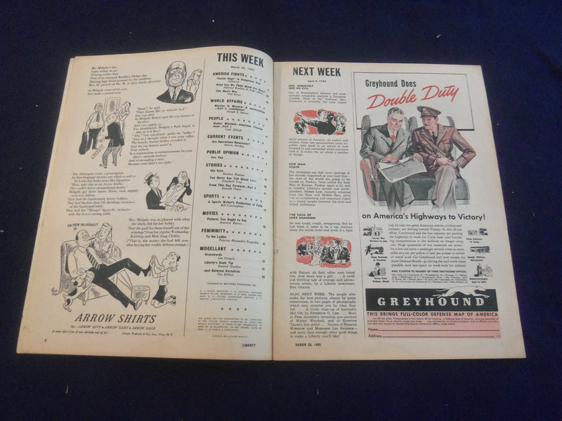 1942 MARCH 28 LIBERTY MAGAZINE - WALTER WINCHELL - AMERICAN PHENOMENON - B 4197H