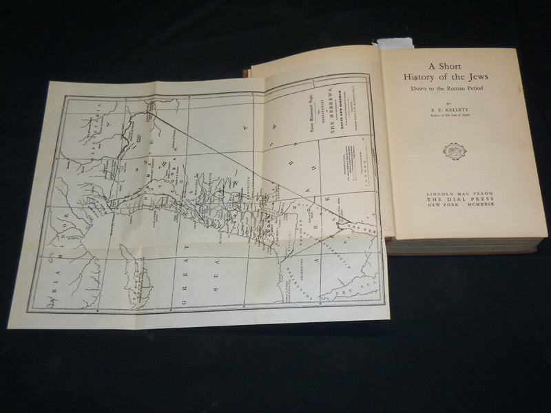 1929 A SHORT HISTORY THE JEWS BOOK BY E. E. KELLET - NICE FOLD-OUTS - KD 2762O