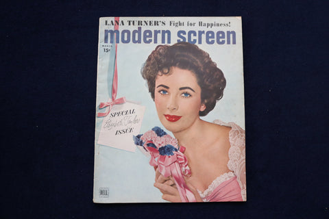 1950 MARCH MODERN SCREEN MAGAZINE - ELIZABETH TAYLOR COVER - E 12754