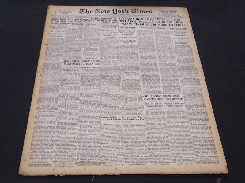 1941 JULY 7 NEW YORK TIMES - LOU GEHRIG MONUMENT UNVEILED - NT 5151