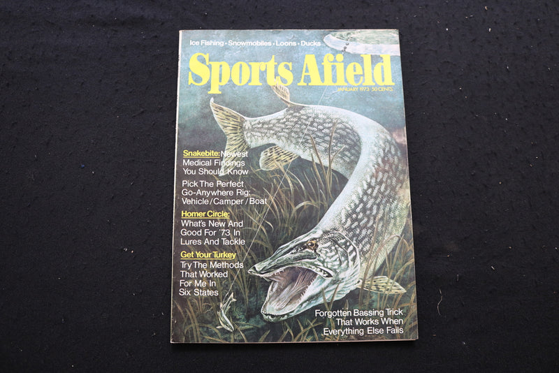 1973 JANUARY SPORTS AFIELD MAGAZINE - FORGOTTEN BASSING TRICK COVER - SP 4178I