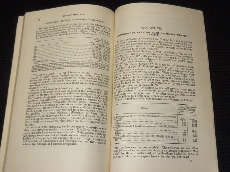 1914 RAILWAY MAIL PAY REPORT - HOUSE OF REPRESENTATIVES - 63RD CONGRESS - K 645