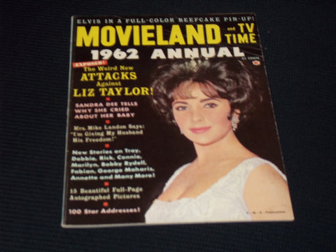 1962 MOVIELAND & TV TIME ANNUAL MAGAZINE - LIZ TAYLOR COVER - E 15583
