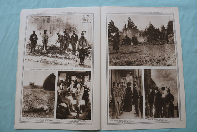 1914 OCT 1 NEW YORK TIMES MID-WEEK PICTORIAL WAR EXTRA - GERMAN FIRING - NP 9117