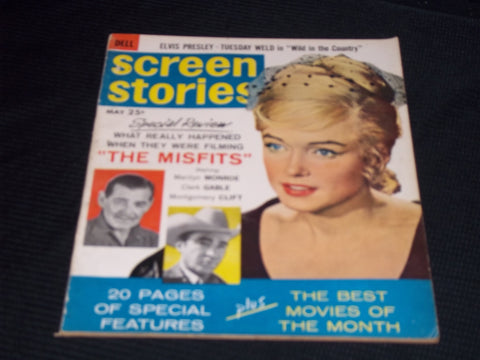 1961 MAY SCREEN STORIES MAGAZINE - MARILYN MONROE FRONT COVER - E 15884