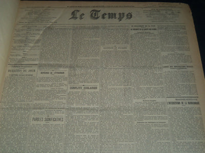 1930 OCTOBER-DECEMBER LE TEMPS FRENCH NEWSPAPER BOUND VOLUME - VB 9