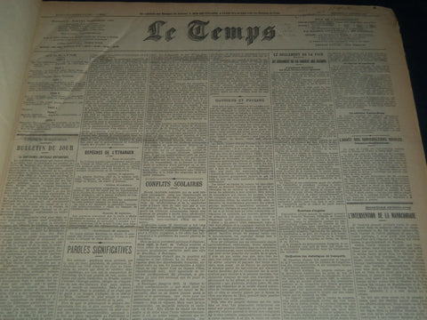 1930 OCTOBER-DECEMBER LE TEMPS FRENCH NEWSPAPER BOUND VOLUME - VB 9