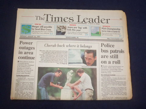 1997 AUG 18 WILKES-BARRE TIMES LEADER - POLICE BUS PATROLS ON A ROLL - NP 8189