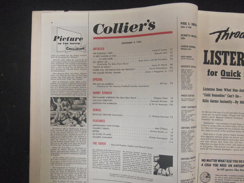 1955 DECEMBER 9 COLLIER'S MAGAZINE - 66TH ALL-AMERICAN FOOTBALL TEAM - ST 4537