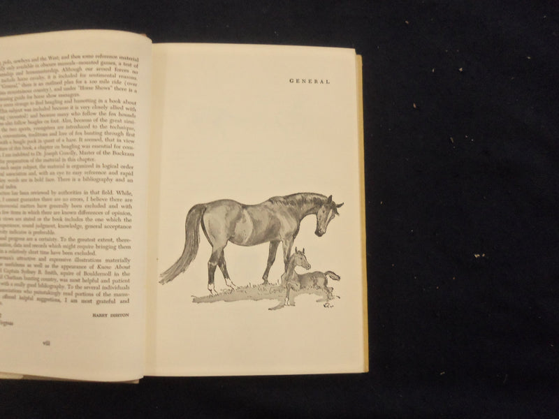 1961 KNOW ABOUT HORSES HARDCOVER BOOK BY HARRY DISSTON - KD 8217